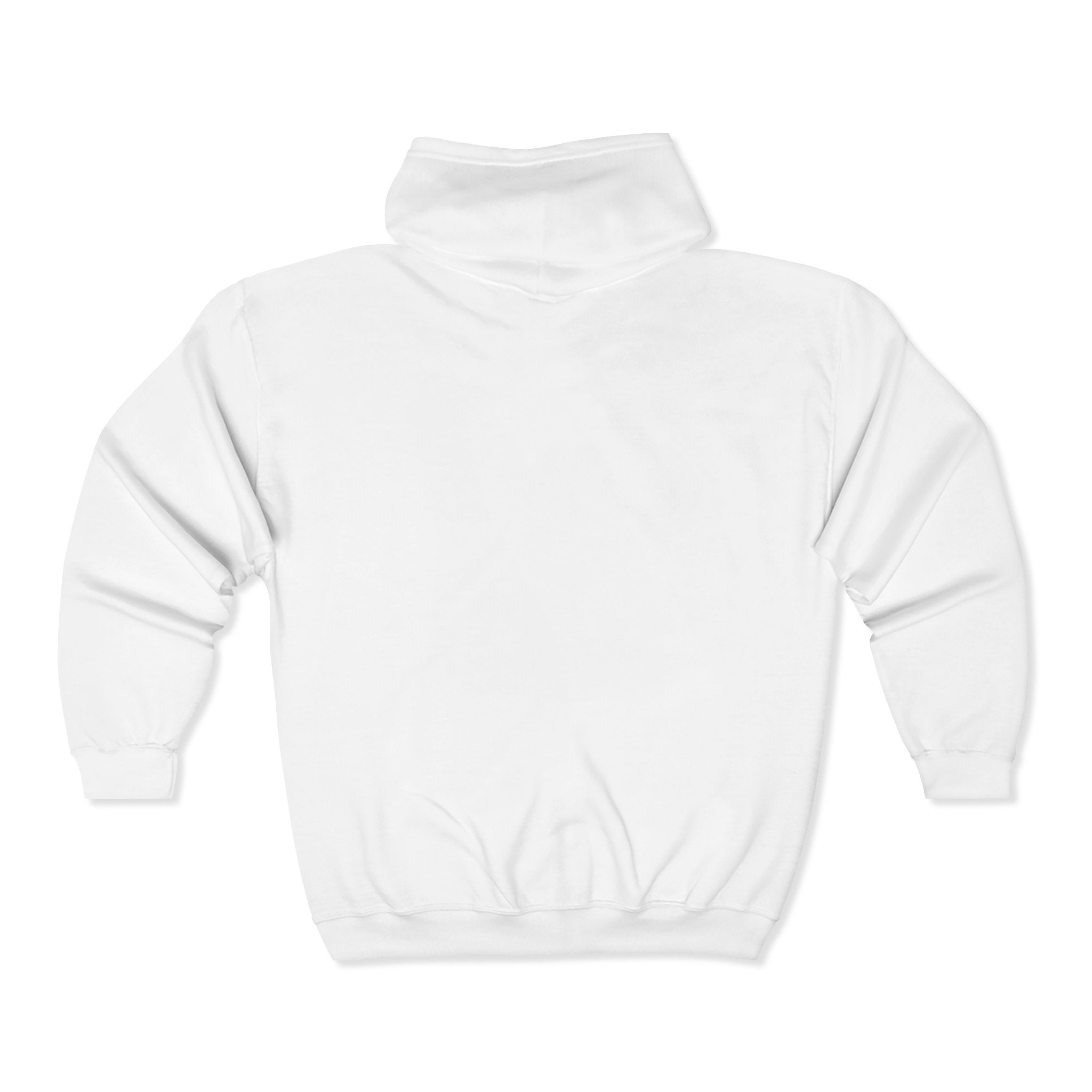 Minimalist RL Embroidered Zip Hoodie — White Full‑Zip Sweatshirt