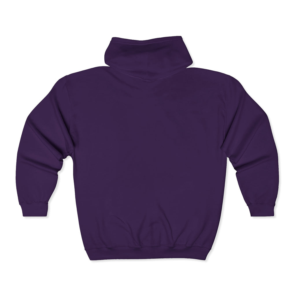 Minimalist RL Embroidered Zip Hoodie — White Full‑Zip Sweatshirt