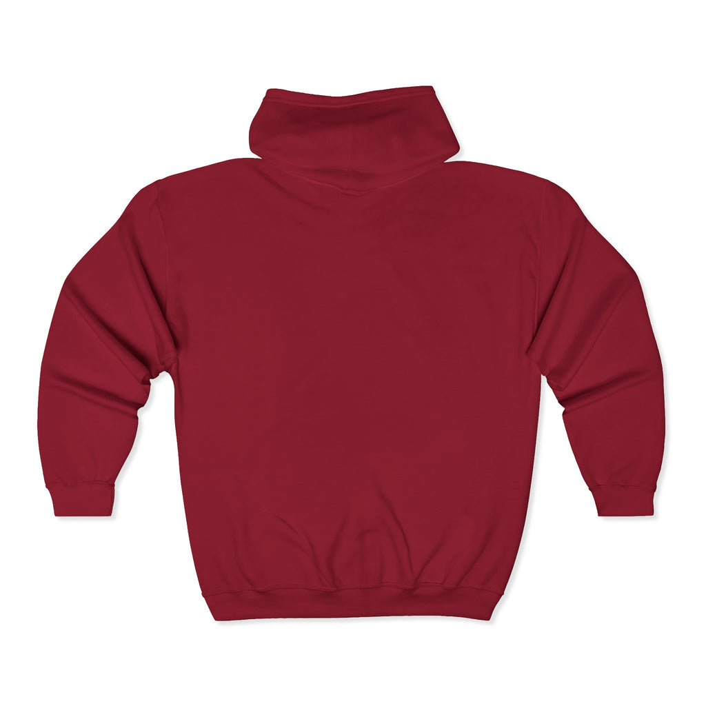 Minimalist RL Embroidered Zip Hoodie — White Full‑Zip Sweatshirt