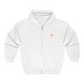 Minimalist RL Embroidered Zip Hoodie — White Full‑Zip Sweatshirt