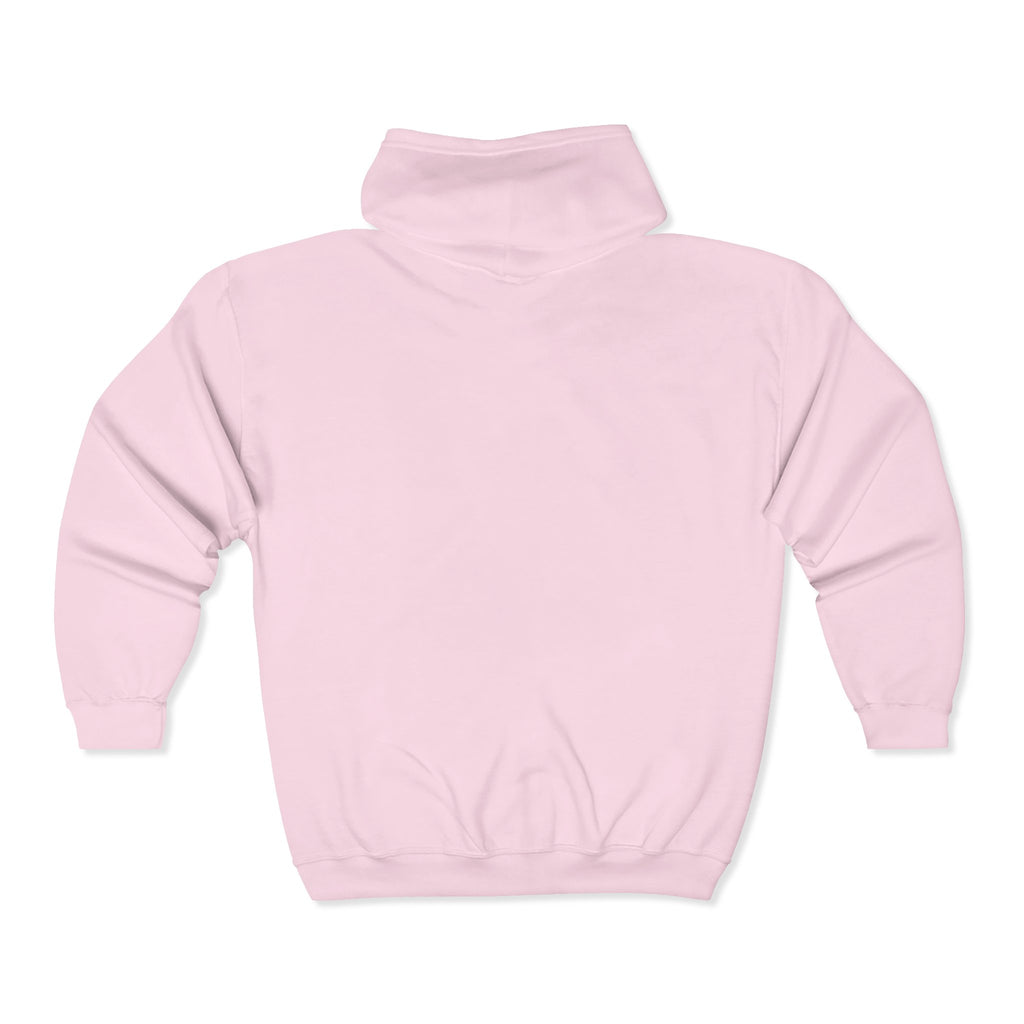 Minimalist RL Embroidered Zip Hoodie — White Full‑Zip Sweatshirt